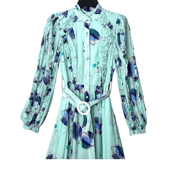 Elliatt Collective Sample Aqua Warmth Maxi Dress in Abstract Blue Floral size S - Picture 7 of 16